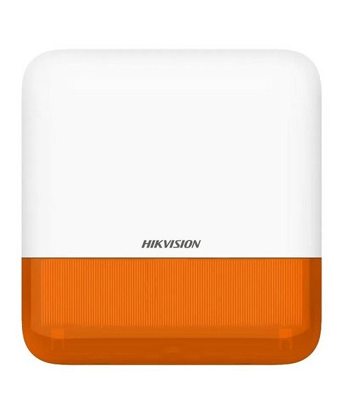 Hikvision DS-PS1-E-WE/Orange - Sirène alarme extérieure radio flash orange