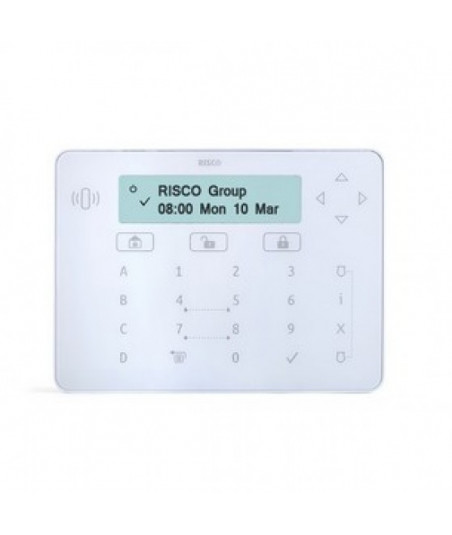 Risco RPKELPWT000B-NF - Clavier alarme Elegant Keypad blanc lecteur de badge NFA2P